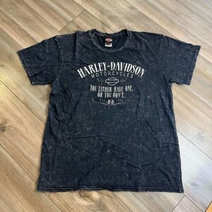 Harley Davidson Motorcycle Acid‎ Wash Black Athletic Shirt Men XL Bin C-9